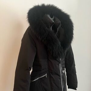 RUDSAK Tailored Waist Fit and Fur Trip Winter Puffer Coat
